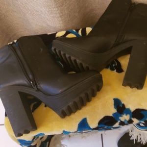 High heeled ankle boots